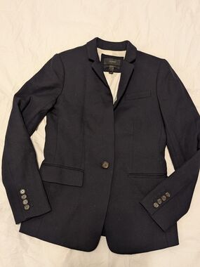 J. Crew Women's Dark Navy Single-Button Blazer